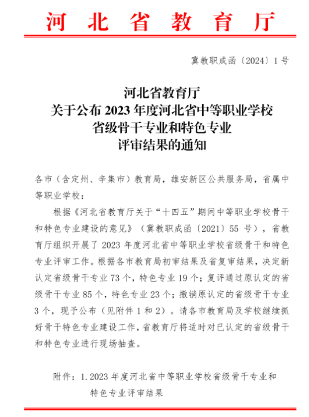 石家庄天使护士学校护理专业被河北省教育厅评定为省级骨干专业